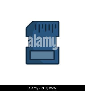 Memory card vector icon symbol storage isolated on white background Stock Vector