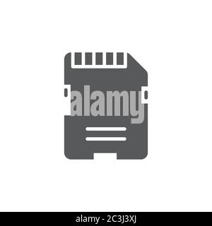 Memory card vector icon symbol storage isolated on white background Stock Vector