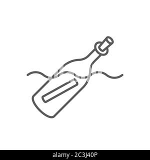 Message in the bottle vector icon symbol isolated on white background Stock Vector