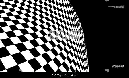 Optical illusion vector. Checker texture design illustration Stock Vector