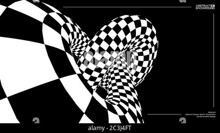 Optical illusion torus knot background. Vector illustration background Stock Vector