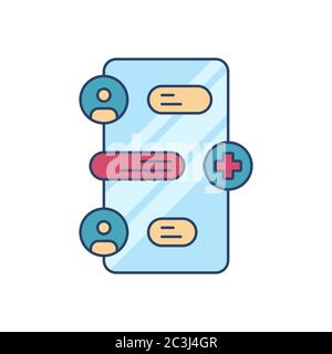 Medical mobile chat vector icon symbol isolated on white background Stock Vector