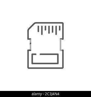 Memory card vector icon symbol storage isolated on white background Stock Vector