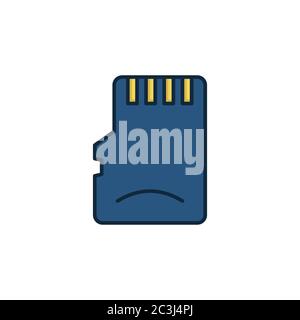 Memory card vector icon symbol storage isolated on white background Stock Vector