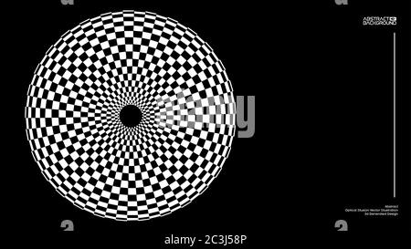 Optical illusion vector. Checker texture. Vector illustration Stock Vector