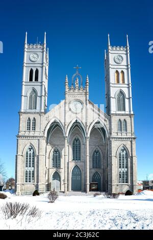 The church of Sainte Anne de la Perade in the snow, Quebec province, Canada. Stock Photo