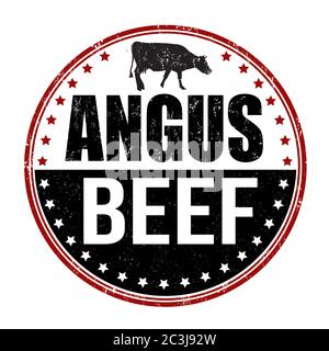 Illustration of an Angus beef stamp isolated on a white background ...