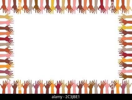 Colorful frame up hands, abstract vector illustration Stock Vector