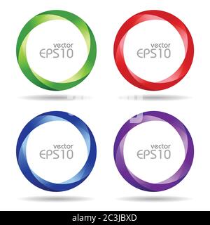 swirl circle icons set, vector logo illustration Stock Vector