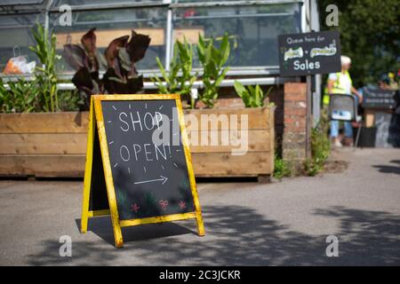 Brockwell Park, London, England. 20th June 2020. Open for business. Brockwell Park Community Garden, near Brixton and Herne Hill in South London, as the British government relaxes coronavirus lockdown laws significantly from Monday June 15. (photo by Sam Mellish / Alamy Live News) Stock Photo