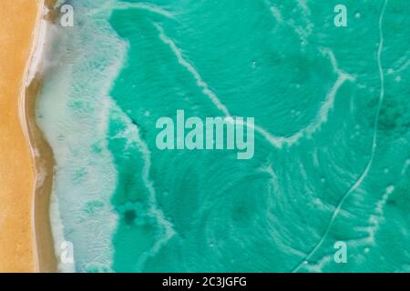 Dead Sea coastline, desert uninhabited extraterrestrial landscape aerial view. no people. Stock Photo