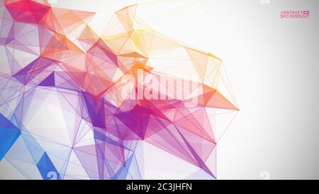 Network background abstract. Connect technology business concept of line grid triangle structure on white background. Global internet communication Stock Vector