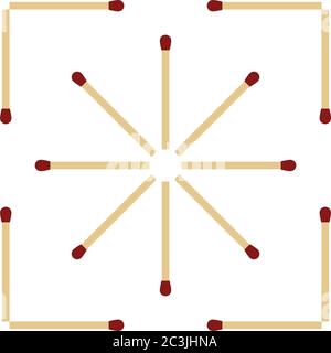 Matchstick Pattern Icon Vector Illustration Stock Vector