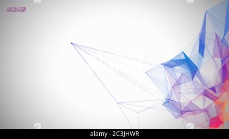 Network background abstract. Connect technology business concept of line grid triangle structure on white background. Global internet communication Stock Vector