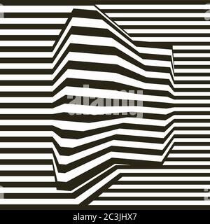 Optical illusion lines background. Abstract 3d black and white illusions. EPS 10 Vector illustration Stock Vector