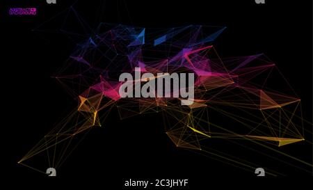 Network background abstract. Connect technology business concept of line grid triangle structure on white background. Global internet communication Stock Vector