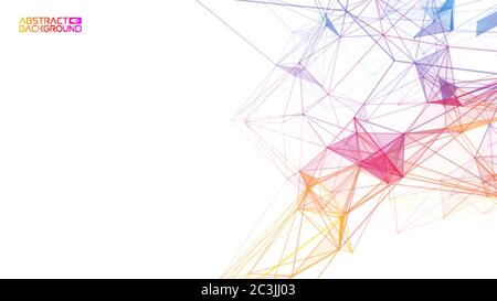 Network background abstract. Connect technology business concept of line grid triangle structure on white background. Global internet communication Stock Vector