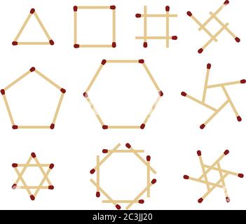 Matchstick Pattern Icon Vector Illustration Stock Vector