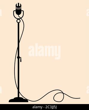 Microphone on Stand Vector Illustration Stock Vector