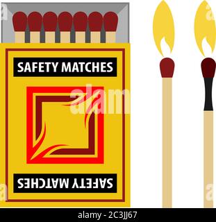 Matchstick Matchbox Icon Vector Illustration Stock Vector