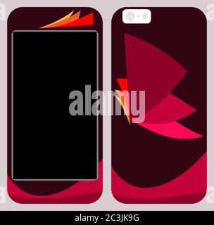 Smartphone Case, Mobile Back Cover Design Vector Illustration Stock Vector