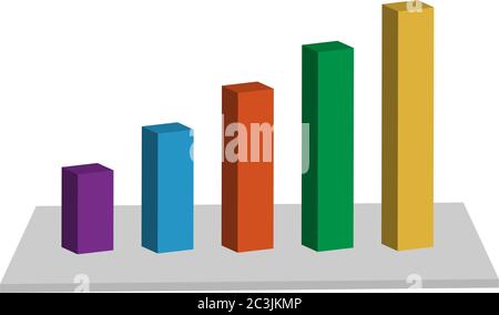 Bar Graph 3D Vector Illustration Stock Vector