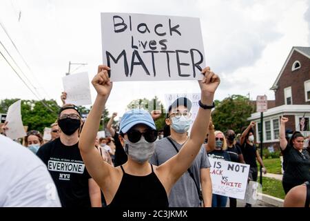 June 20, 2020: Protestors march through Glenolden, Delaware County, a suburb of Philadelphia, calling for an end to police brutality and racial injustice, June 20, 2020. Credit: Michael Candelori/ZUMA Wire/Alamy Live News Stock Photo