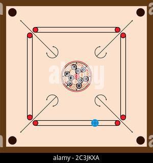 Carrom Board Icon Vector Illustration Stock Vector