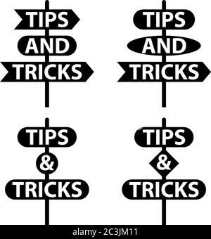 Tips And Tricks Signage Vector Illustration Stock Vector
