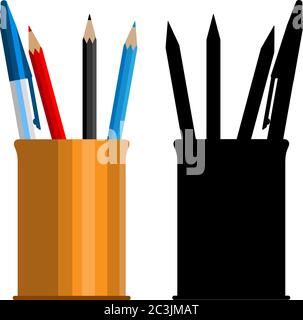 Pen Pencil Stand Icon Vector Illustration Stock Vector