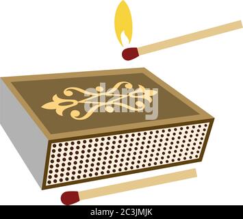 Matchstick Matchbox Icon Vector Illustration Stock Vector