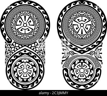 Polynesian Tattoo Style Sleeve Vector Design Stock Vector Image Art Alamy