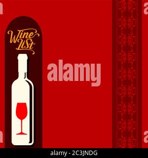 Wine List Menu Card Design Template Stock Vector
