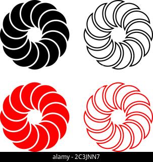 Geometric Shape Circle, Pinwheel Line Art Drawing Vector Art Illustration Stock Vector