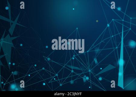 Network plexus and technology abstract background showing connections, template vector for presentation, projects and business work Stock Vector
