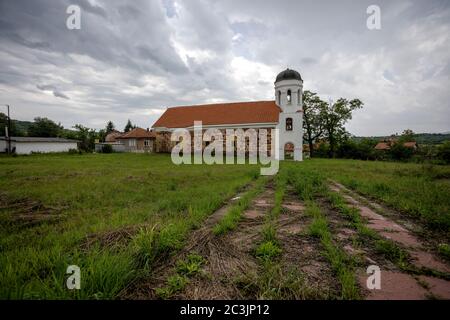 The Church of St. Nicholas the Miracle Worker in Yardzhilovtsi, Bulgaria. The church was built before the Liberation from Turkish slavery - in 1843. Stock Photo