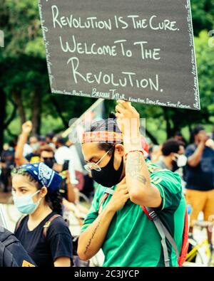 Grant Park, Chicago-June 19, 2020: Juneteenth Celebration. Community