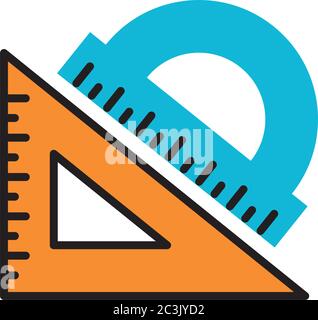 triangle rule school supply isolated icon vector illustration design ...