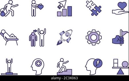 bundle of anger set icons vector illustration design Stock Vector