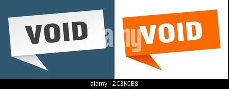 void banner. void speech bubble label set. void sign Stock Vector