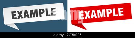 example banner. example speech bubble label set. example sign Stock Vector