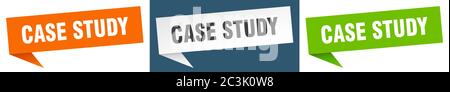 case study banner. case study speech bubble label set. case study sign Stock Vector