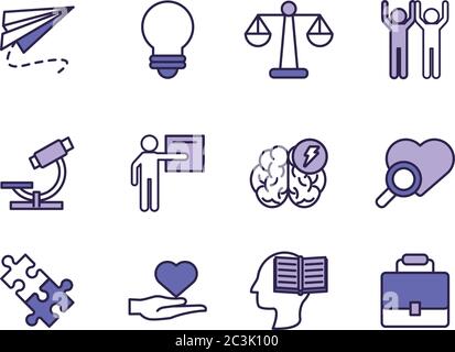 bundle of anger set icons vector illustration design Stock Vector