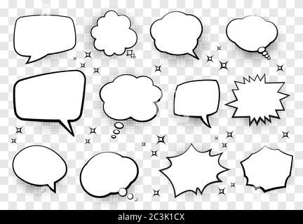 Set of comic style speech bubbles for your design. Vector illustration. Stock Vector