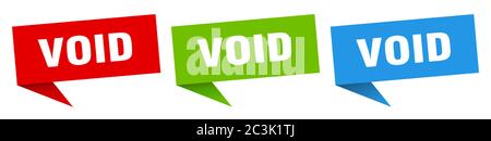 void banner. void speech bubble label set. void sign Stock Vector