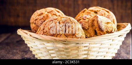 Traditional Brazilian biscuit called 'Broa de Milho'. Made with cornmeal or cornmeal. Stock Photo