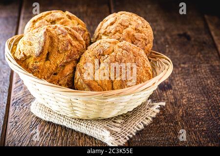 Traditional Brazilian biscuit called 'Broa de Milho'. Made with cornmeal or cornmeal. Stock Photo