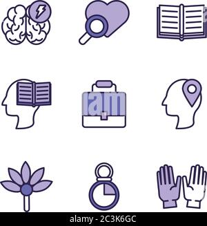 bundle of anger set icons vector illustration design Stock Vector