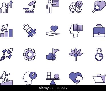 bundle of anger set icons vector illustration design Stock Vector