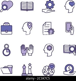 bundle of anger set icons vector illustration design Stock Vector